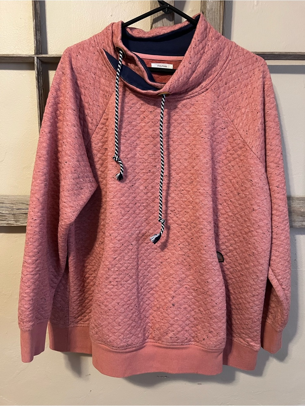 Maurices Plus Sz 2 Coral Pink Quilted Pullover